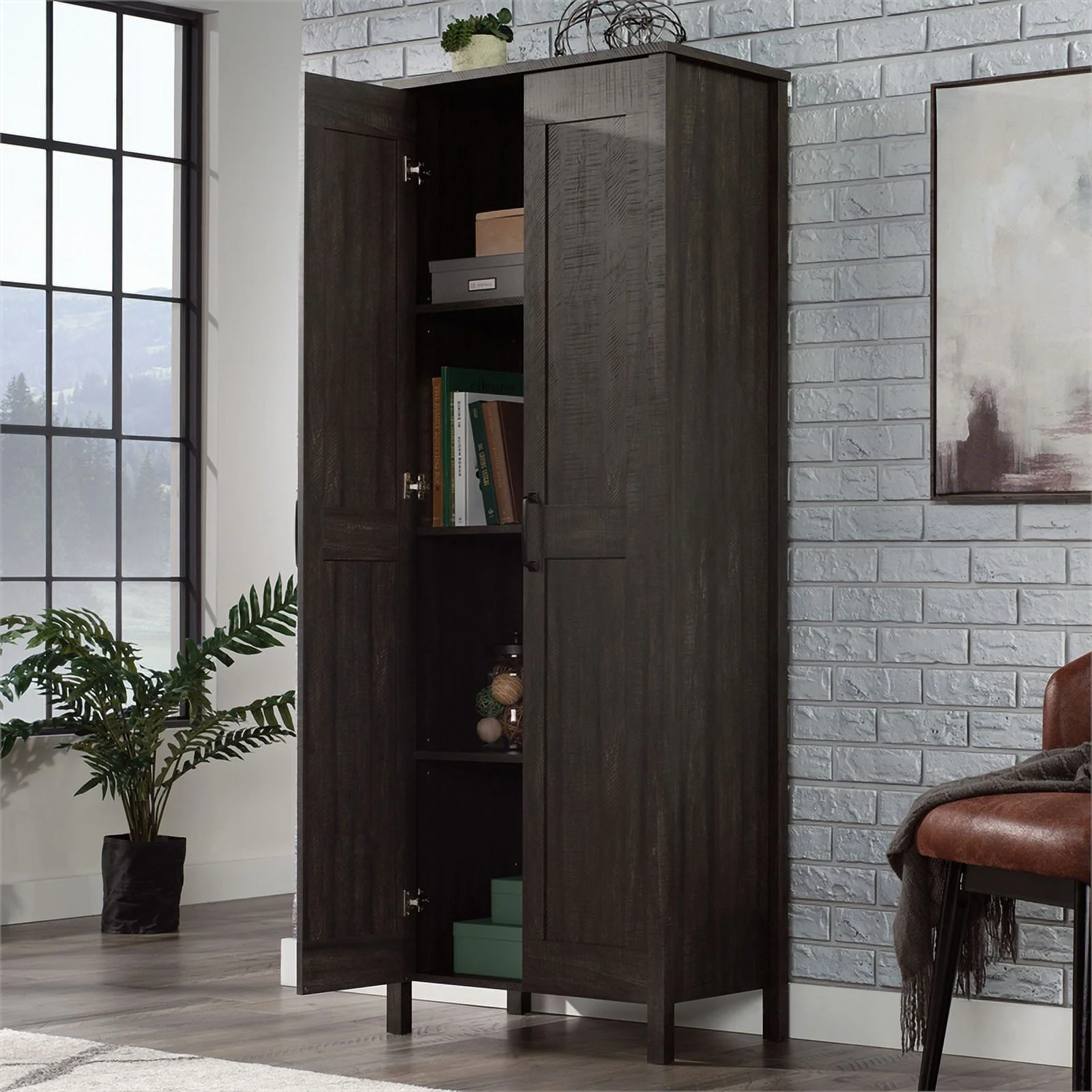 Two-Door Storage Cabinet, Blade Walnut Finish - Image 2
