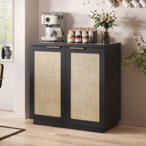 Sideboard Buffet Cabinet Rattan Kitchen Storage