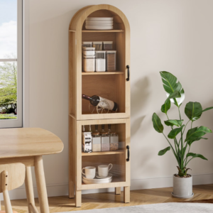 Tall Arched Storage Display Cabinet 5-Shelf
